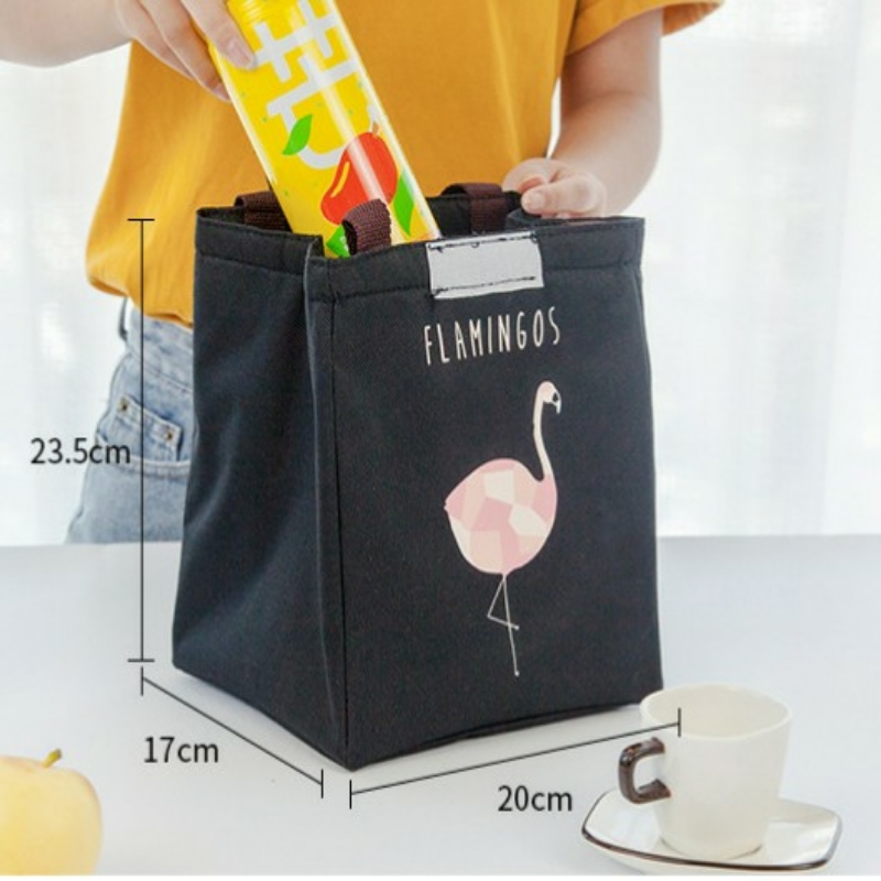 Túi đựng cơm, túi đựng thức ăn hình cò Flamingo có lớp giấy bạc giữ nhiệt tốt