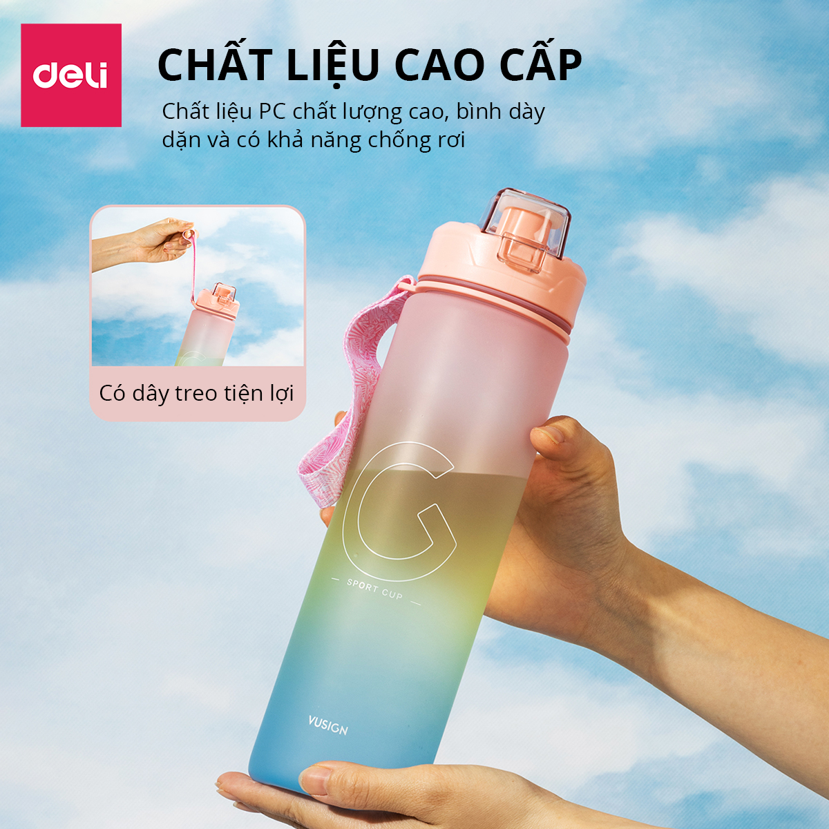 Bình Đựng Nước 1L Bao Bì Dễ Thương Có Vạch Báo Giờ Uống Nước Chia Lượng Nước Deli - Nhựa Cao Cấp An Toàn Đầy Đủ Kiểm Định Chất Lượng Phủ Hợp Bình Nước Thể Thao Cho Bé Tới Trường - VS822 VS823