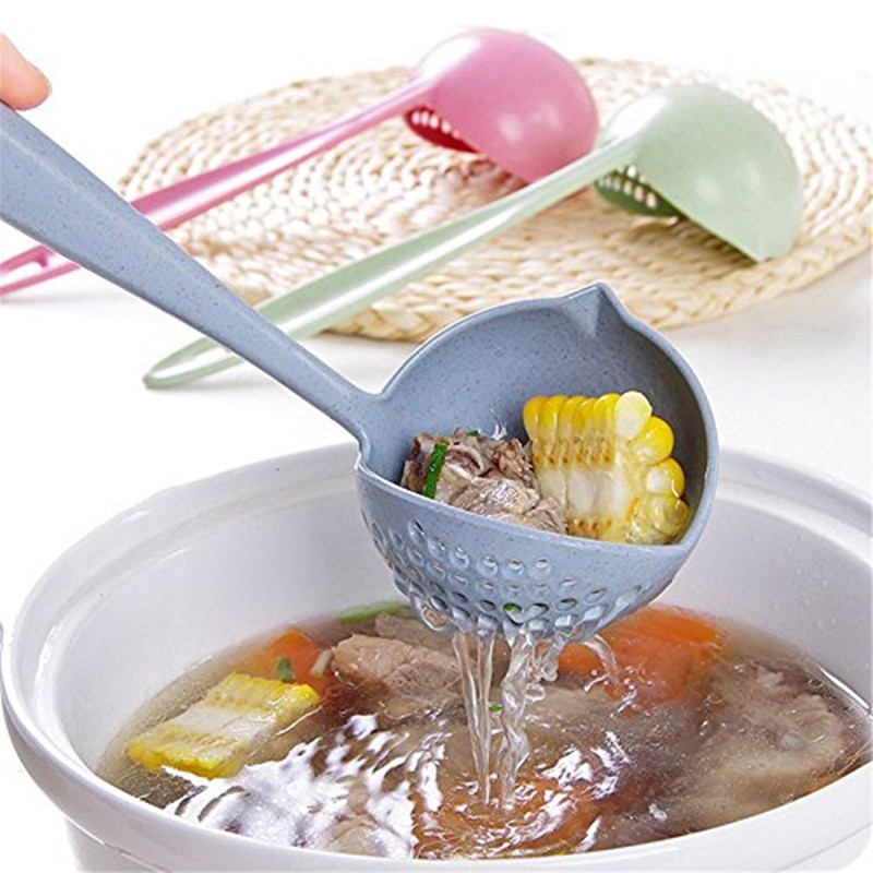 Muỗng múc canh lúa mạch 2in1 có lỗ thoát nước - July