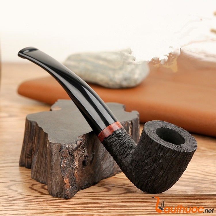 Tẩu thuốc gỗ Sherlock Holmes gỗ thạch nam (briar) hút thuốc sợi 1606E