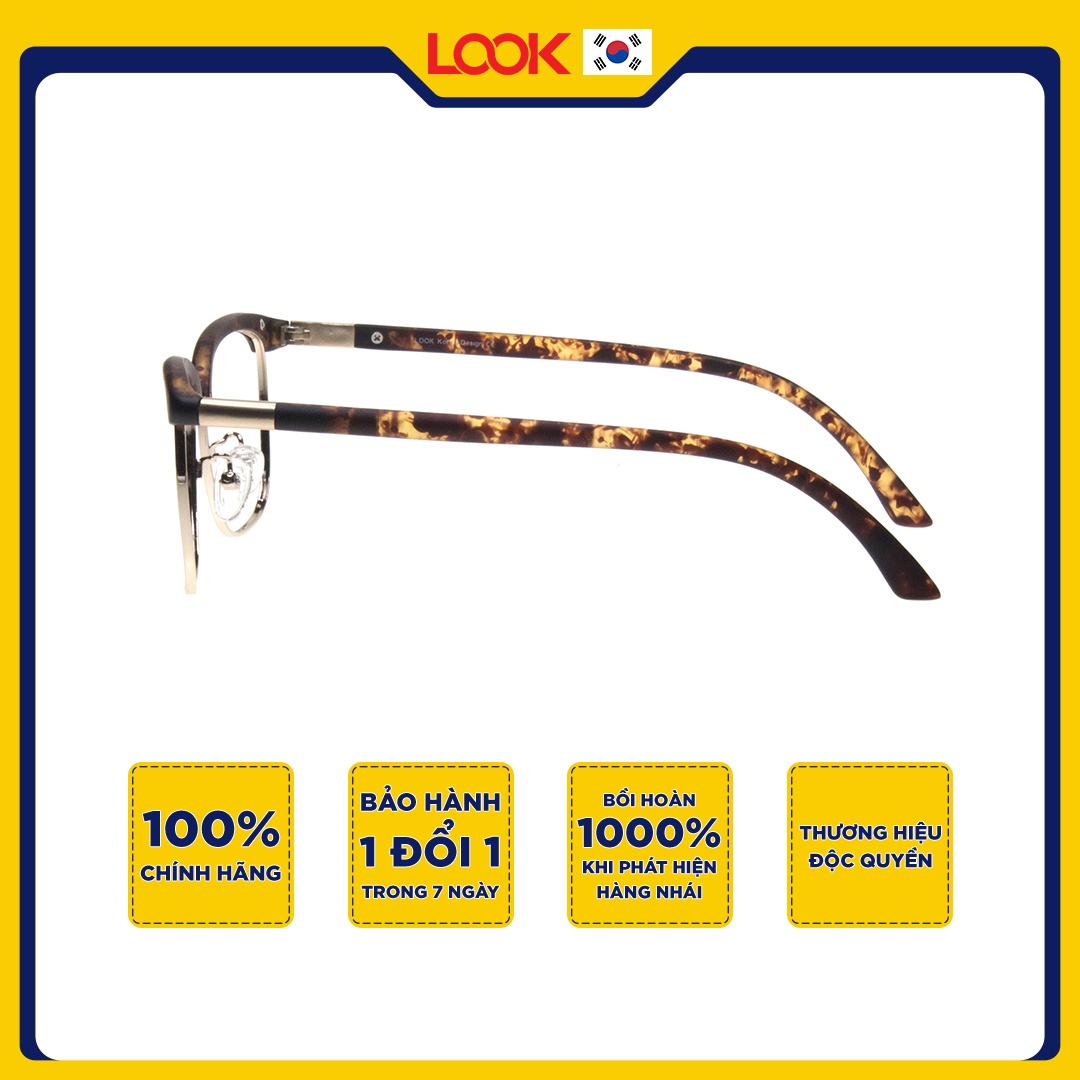 Gọng Kính Cận Nam Nữ LOOK LK832240UF Thép Không Gỉ Kiểu Phi Công Nguyên Khung - Hàng Chính Hãng