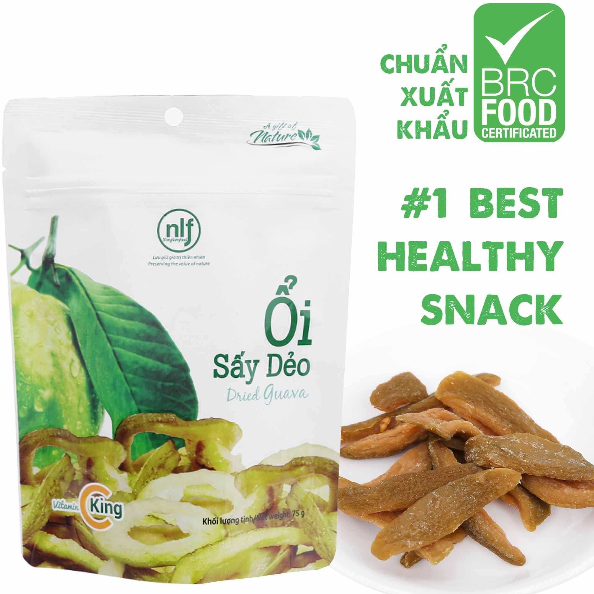 Ổi Sấy Dẻo Nông Lâm Food gói 75g | Ăn vặt tốt cho sức khỏe | Healthy Snack | Ăn vặt văn phòng | Ăn vặt nổi tiếng Sài Gòn | Trái cây sấy dẻo dinh dưỡng ăn liền | Ăn vặt giảm cân &amp; giữ dáng | Ăn vặt đẹp da | Ăn vặt xế chiều