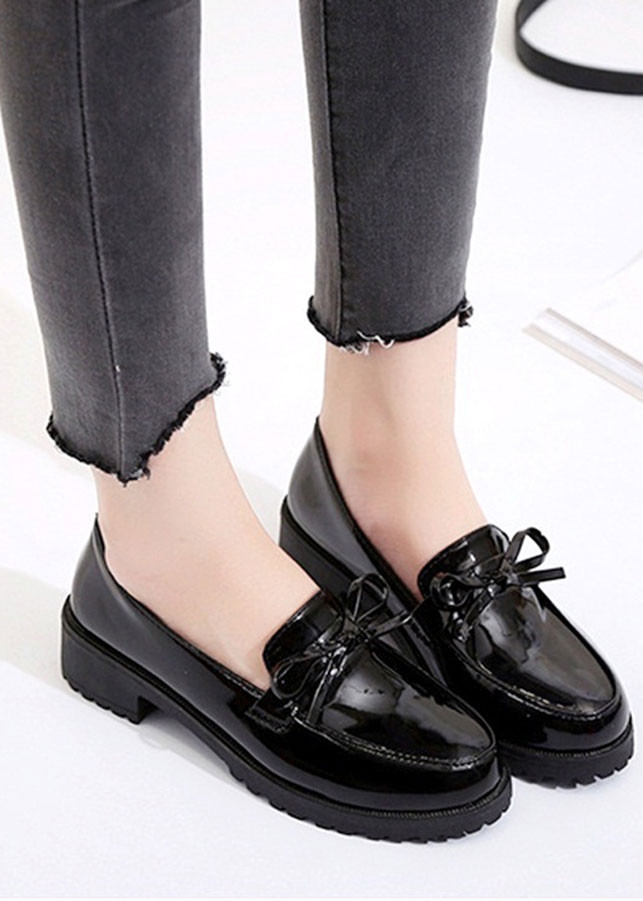 Giày lười nữ đính nơ đế dr C116