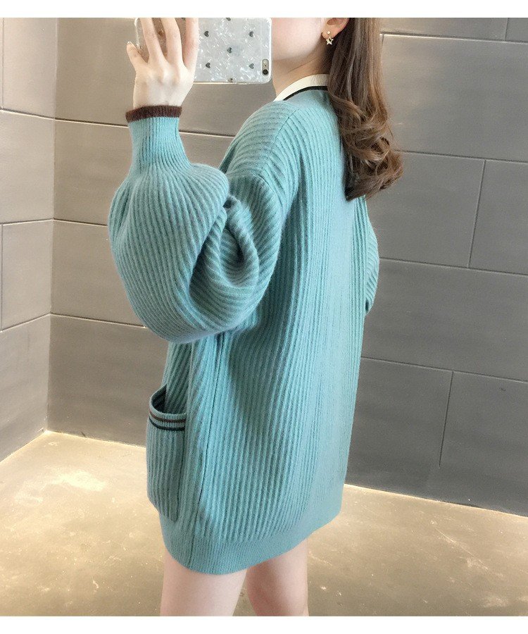 Áo khoác len, áo khoác cardigan nữ phối cúc mẫu mới thu đông AK04