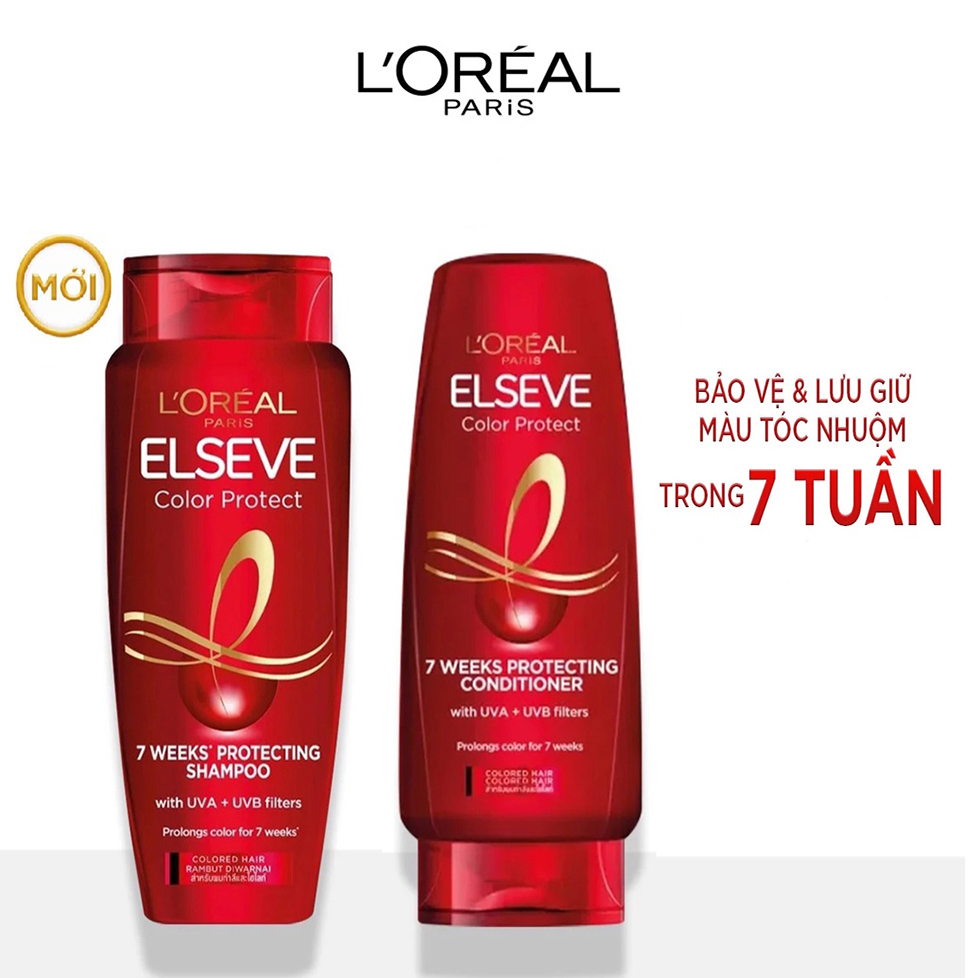 Bộ Dầu Gội Và Dầu Xả LOreal Paris Bảo Vệ Dành Cho Tóc Nhuộm Elseve Color Protect 7 Weeks Protecting Conditioner 280ml