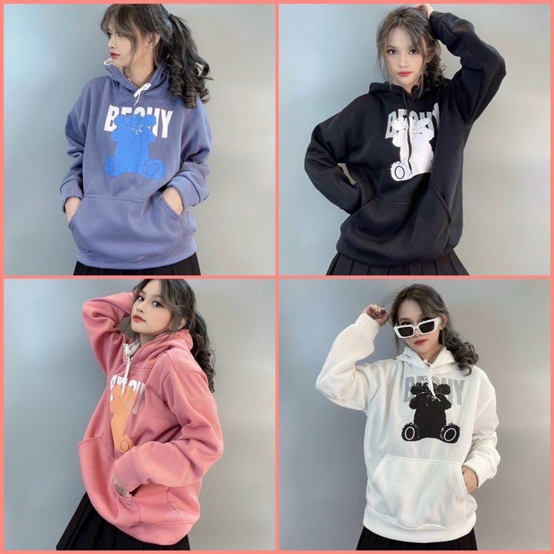 Áo khoác chui đầu hoodie nỉ ngoại tay phồng AN627 unisex ulzzang nam nữ