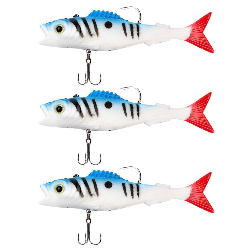 3Pcs Lifelike 3D Eyes Simulation Soft Fishing Lure 12cm Artificial Bait Swimbaits