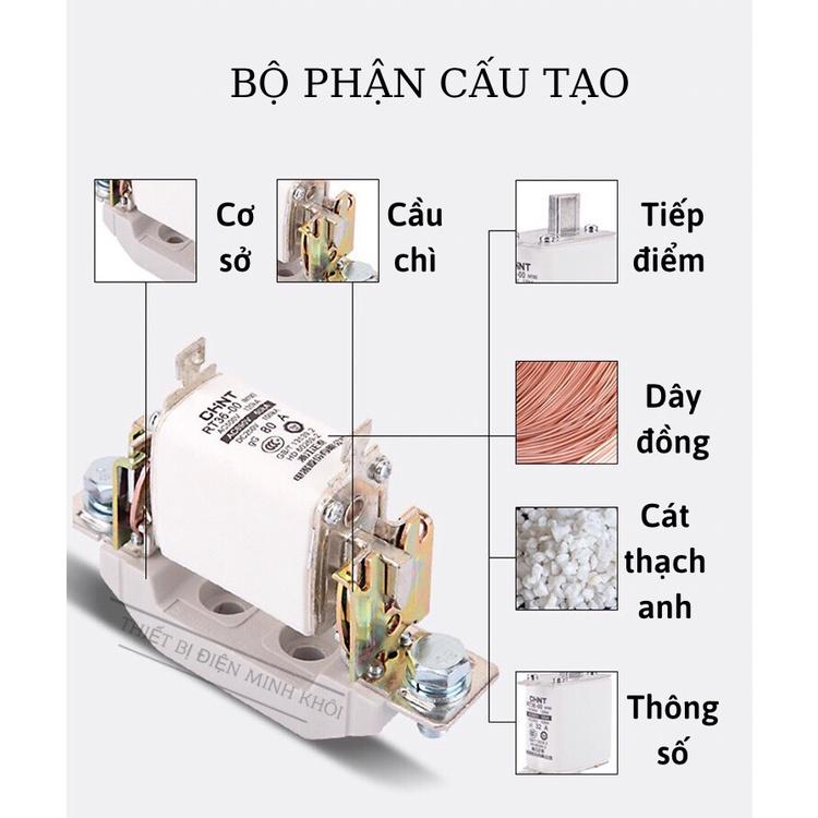 Bộ Cầu Chì Chint Kèm Ruột, đế cầu chì kèm ruột sứ