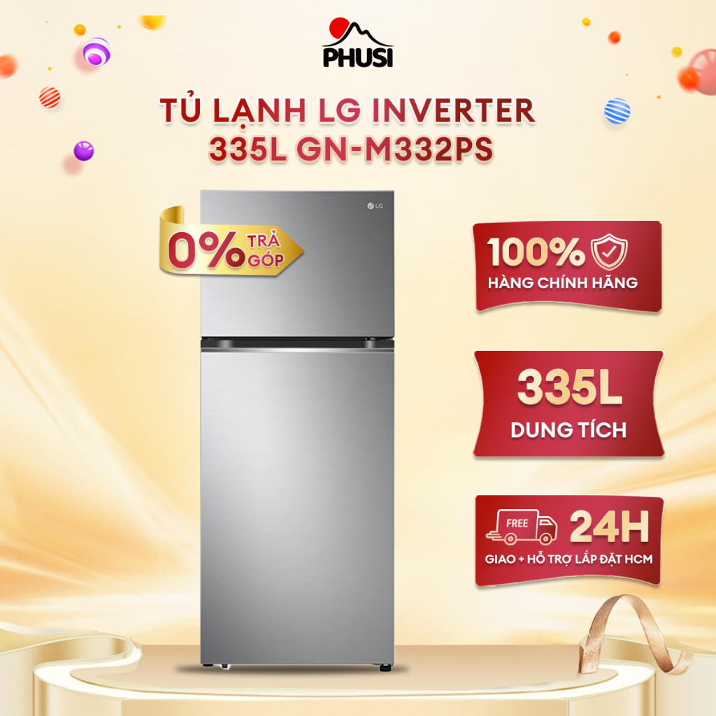 Tủ lạnh LG Inverter 335L GN-M332PS - Chỉ giao HCM