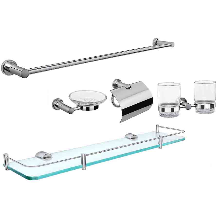 Bộ phụ kiện phòng tắm inox 304 - 5 món