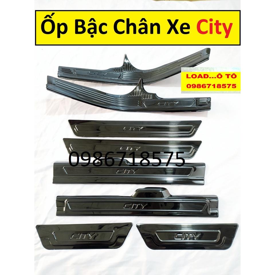 Ốp Bậc Cửa, Nẹp Bước Chân Trong Ngoài Xe Honda City 2023-2018 Chất Liệu Titan