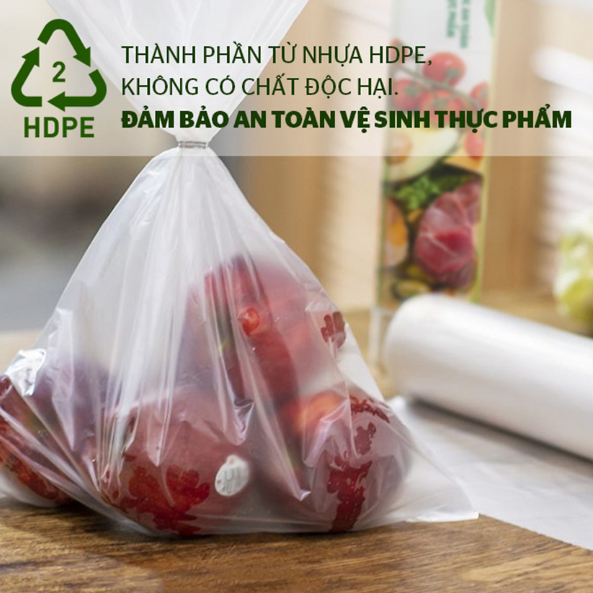 Set 3 cuộn túi đựng thực phẩm tự phân hủy sinh học TAHUFA (3 kích thước )