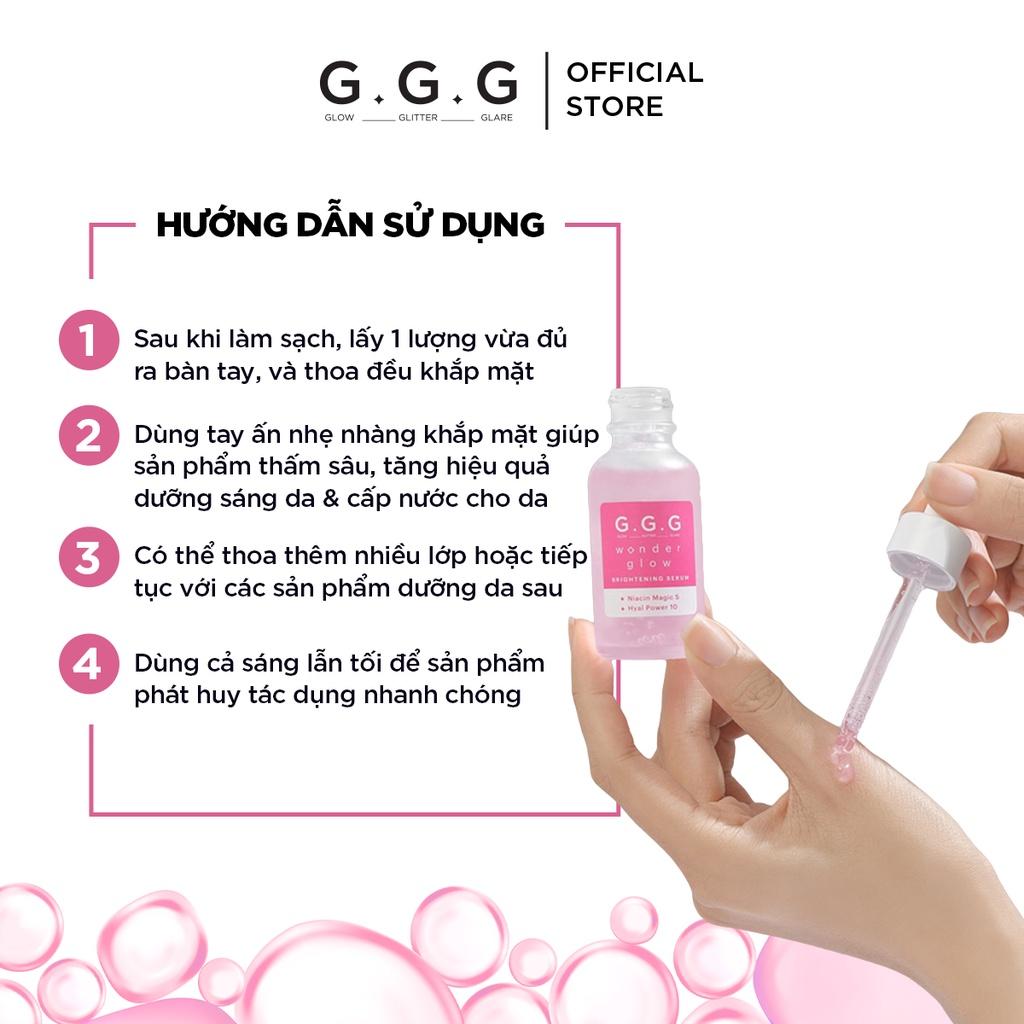 Combo Serum Cấp Ẩm, Dưỡng Sáng, Căng Bóng Da, HA và Niacinamide GGG Wonder Glow Brightening Serum 30ml & 10ml