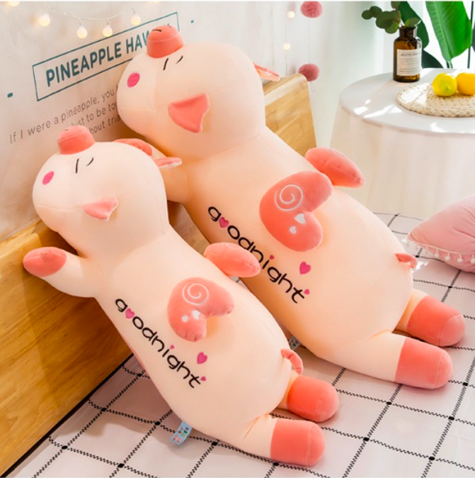 Thú nhồi bông heo cánh tiên trái tim so cute - Size từ 75cm đến 110cm - Quà tặng gấu bông heo goodnight lim dim dễ thương - Gối ôm mềm mịn cho bé