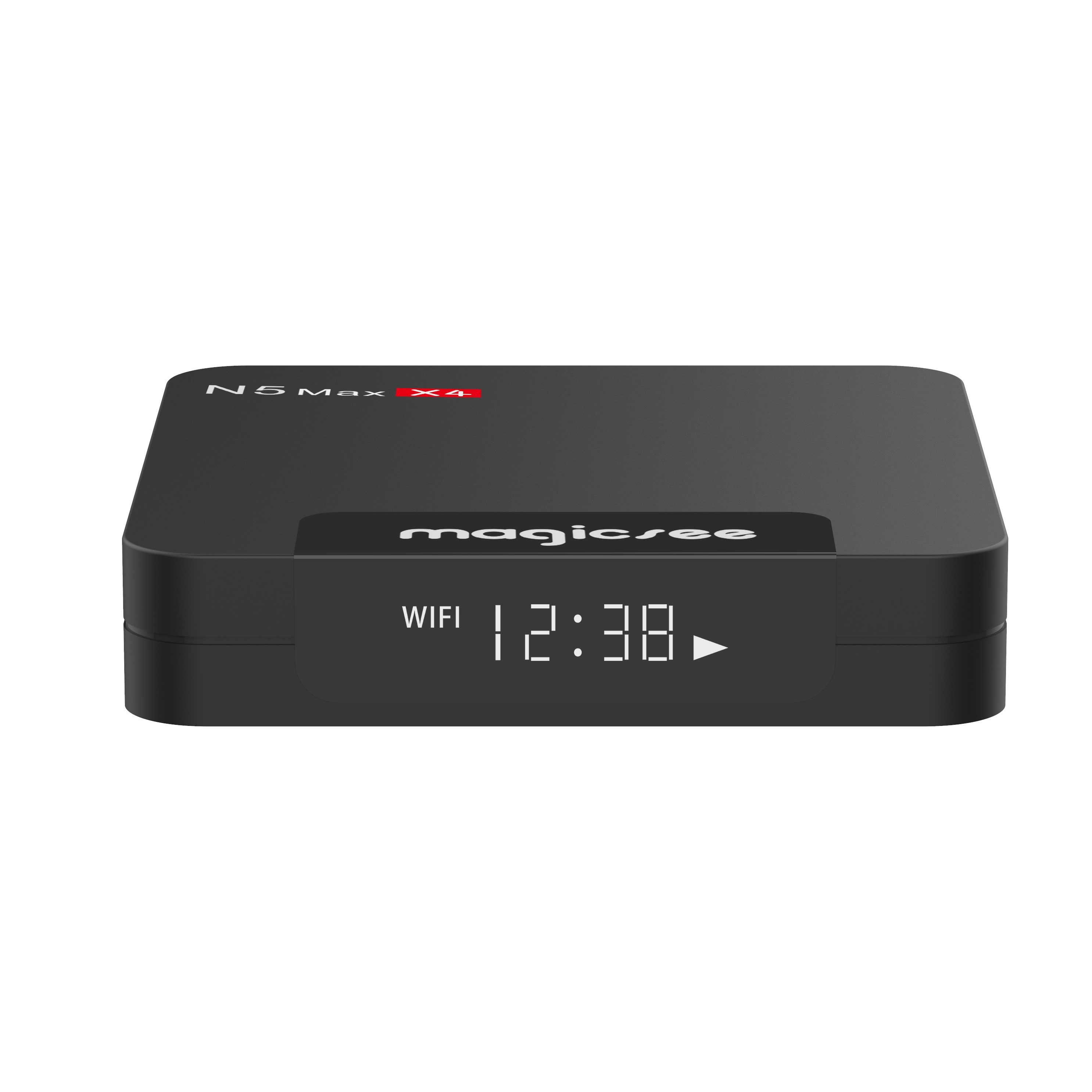 Android tivi box magicsee N5 max x4 Rom 64G Ram 4G bluetooth, Android 11, S905X4, wifi 2 băng tần, cài sẵn phim HD, truyền hình cáp miễn phí vĩnh viễn - Hàng nhập khẩu