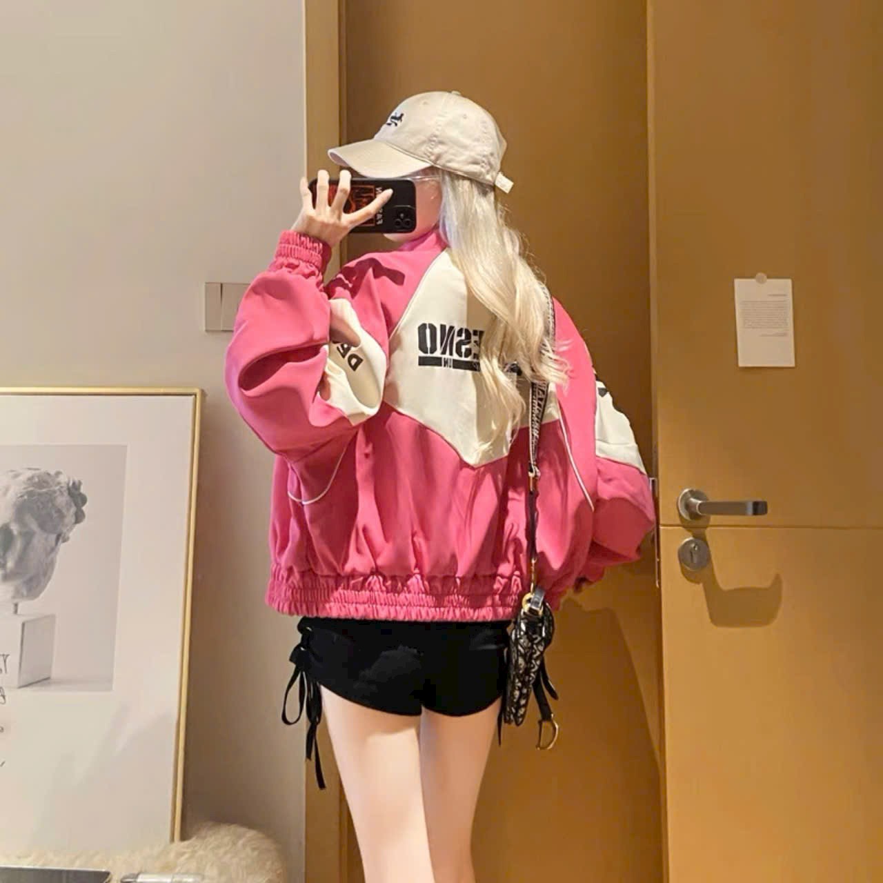 Áo Khoác Dù UNVESNO LOGO Nam Nữ Ulzzang Unisex Form Rộng Bomber TRƠN Jacket , áo khoác bomber bòng chày cổ cao thể thao chống nắng chống nước