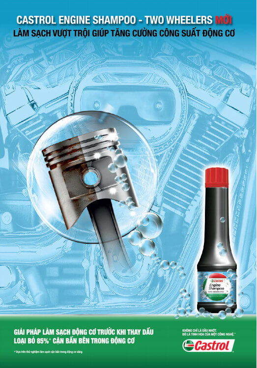 Dung dịch súc rửa động cơ Castrol Engine Shampoo - Two Wheelers (70ML)