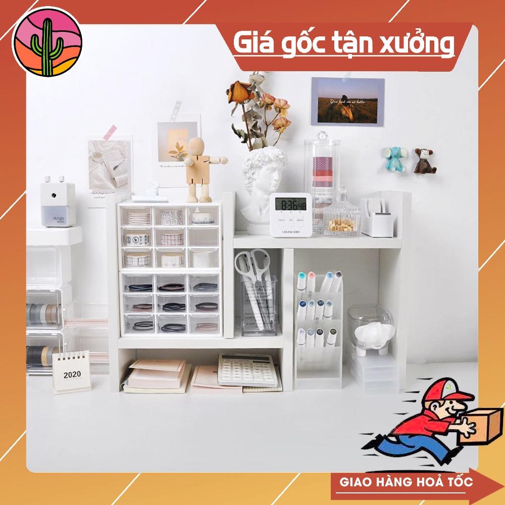 Giá sách, Kệ giá sách mini để bàn cao cấp chất liệu gỗ nhựa chống mốc, chống nước tuyệt đối - Cactus decor