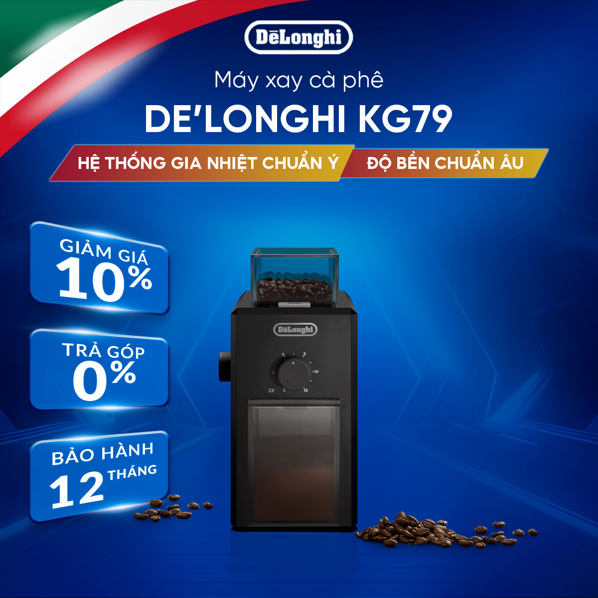 [Hàng chính hãng] Máy xay cà phê DeLonghi KG79