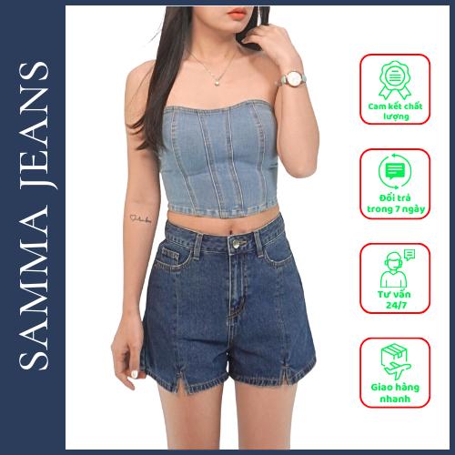 Quần short nữ đẹp S05, quần đùi nữ xếp ly cá tính fom chuẩn hách dáng, chất DENIM cao cấp thương hiệu Samma Jeans