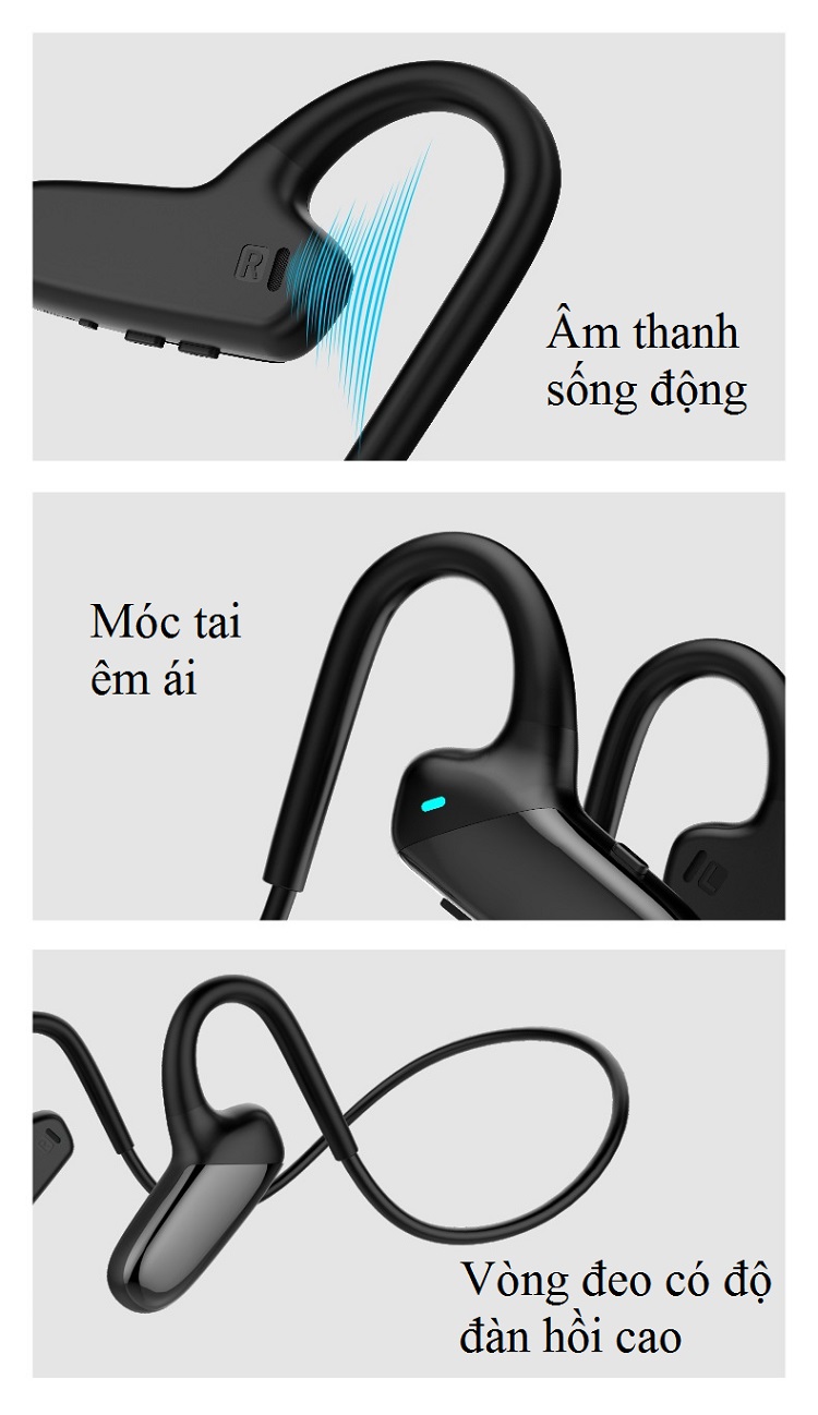 Tai Nghe Bluetooth Nhét ,Tai Không Dây (Dẫn Xương CF808 )  