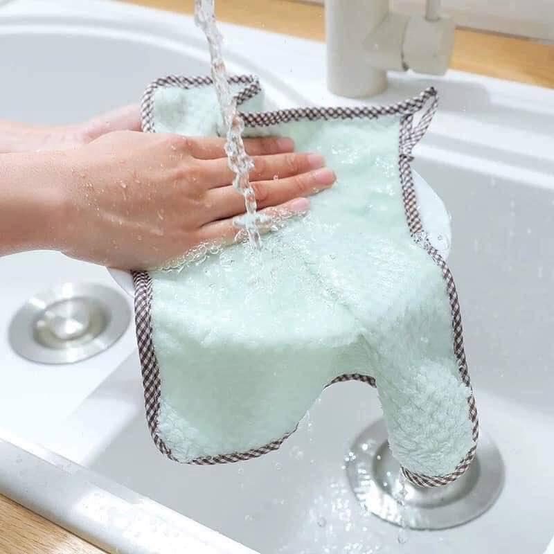 Khăn lau tay nhà bếp vuông có quai treo đa năng