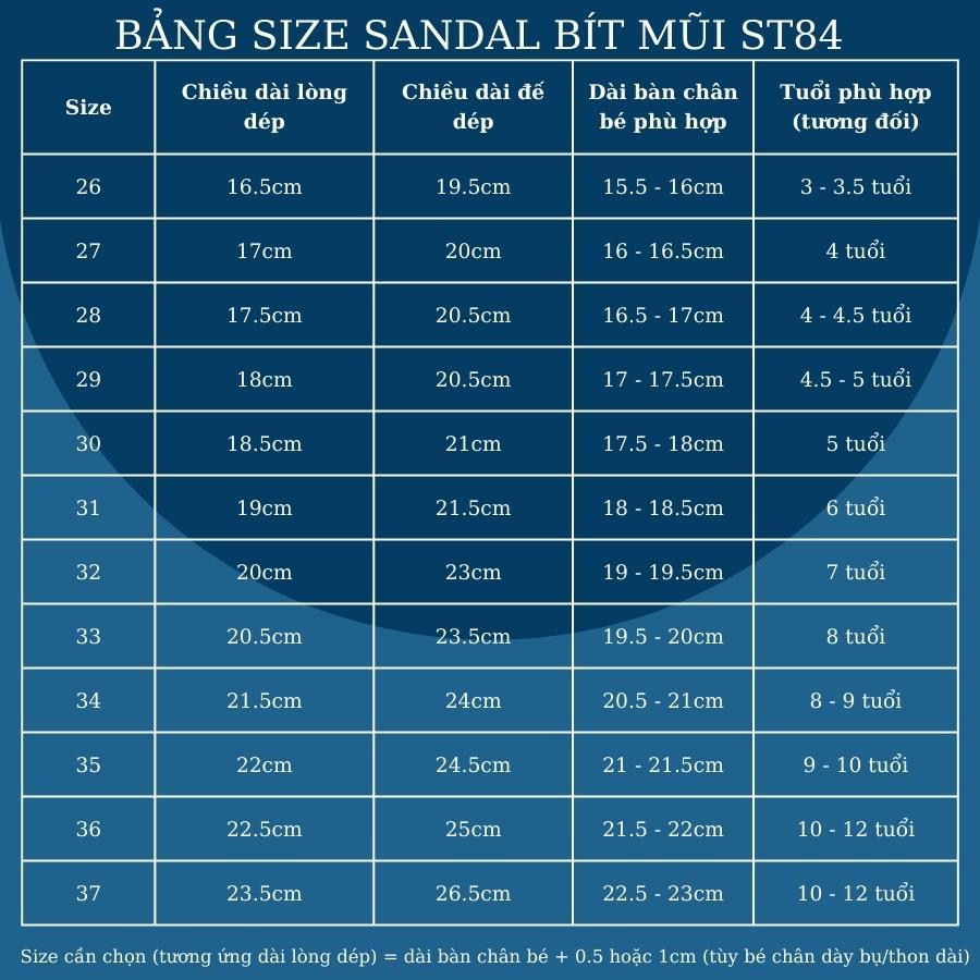 Sandal bít mũi bé trai 3 - 12 tuổi dép rọ Bobdog dáng thể thao khỏe khoắn năng động đi học đi biển cho trẻ em ST84