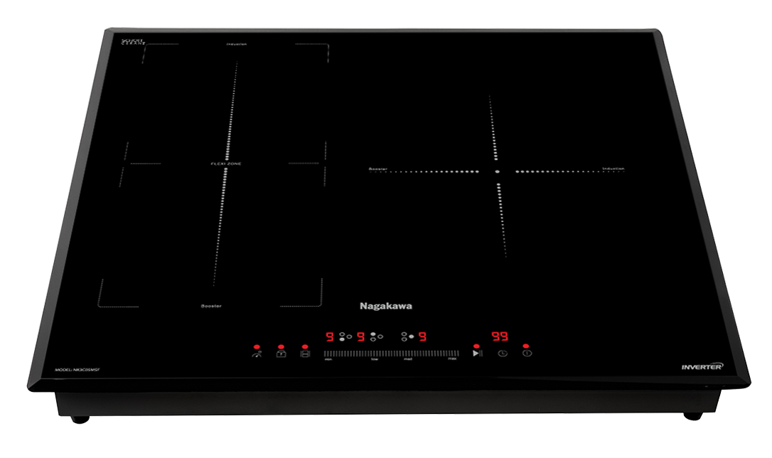 Miễn phí giao lắp toàn quốc - Bếp điện từ 3 vùng nấu thông minh Nagakawa NK3C05MSF (Tính năng Flexizone)  - Bảo hành 5 năm - Made in Malaysia - Hàng chính hãng