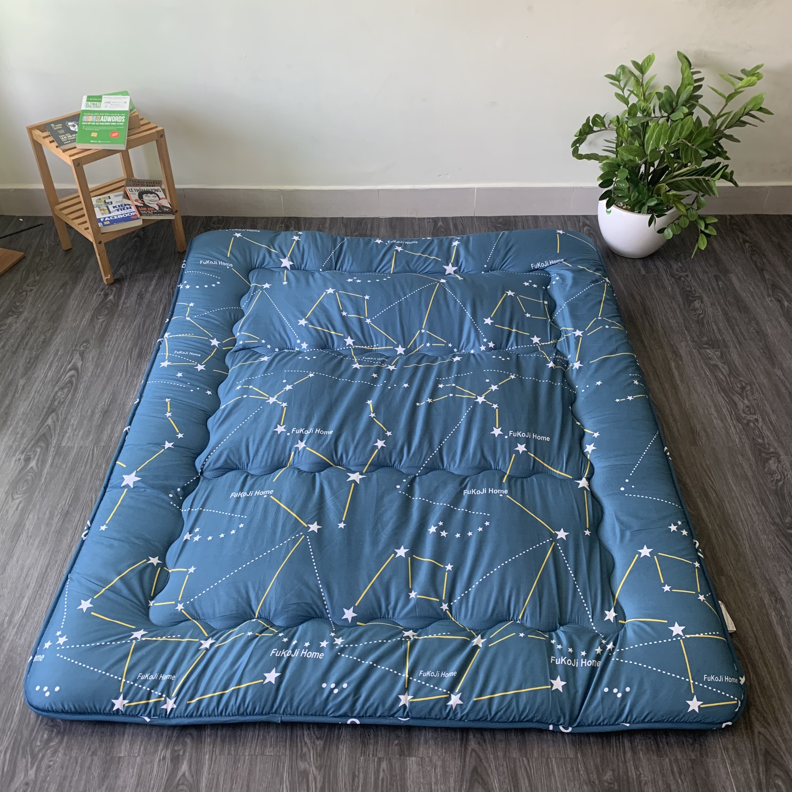 Nệm Trải Sàn Bông Gòn Gấp Gọn, Đêm Văn Phòng Tiện Lợi Size 1m x 2m; 1,4m x 2m; 1,6m x 2m