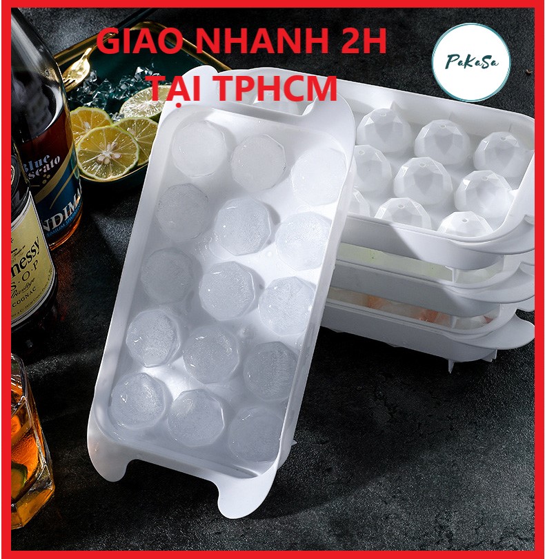 Khuôn Làm Đá Hình Tròn Có Nắp PaKaSa - Hàng Chính Hãng