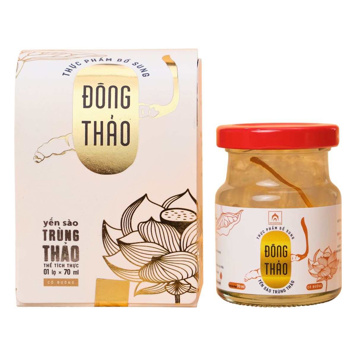 Nước Yến Sào Đông Trùng Hạ Thảo - Nhà Yến Nha Trang - Hộp 6 Lọ - Tổ Yến Chưng Sẵn - Nước Yến Chưng Sẵn - Hàng Chính Hãng