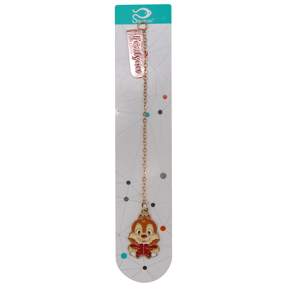 Bookmark Kẹp Sách Kim Loại Phối Charm Hình Sóc Dễ Thương