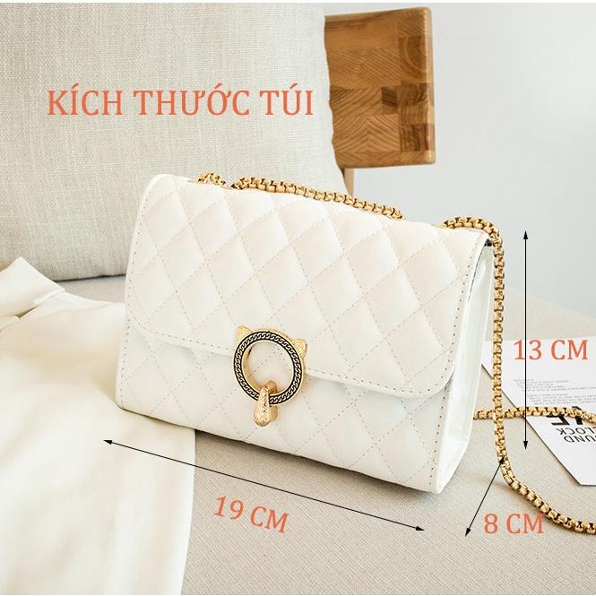 Túi đeo chéo nữ họa tiết quả trám khóa hồ ly thời trang HT7