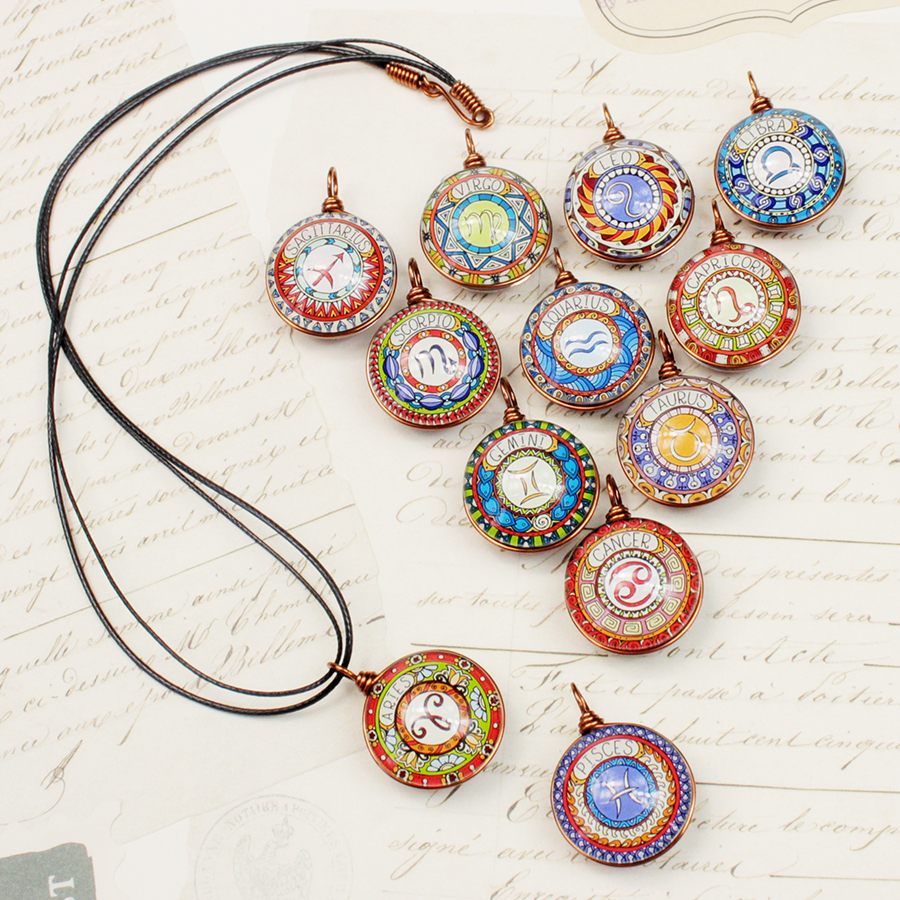 Dây chuyền 12 cung hoàng đạo Zodiac màu sắc tươi sáng 06647-MDC0012