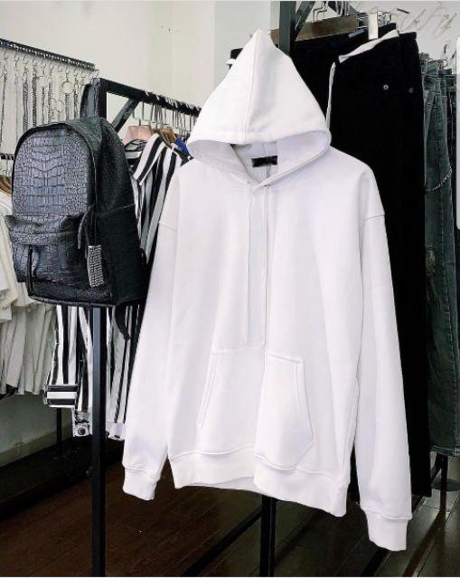 Áo Hoodie Trắng Trơn