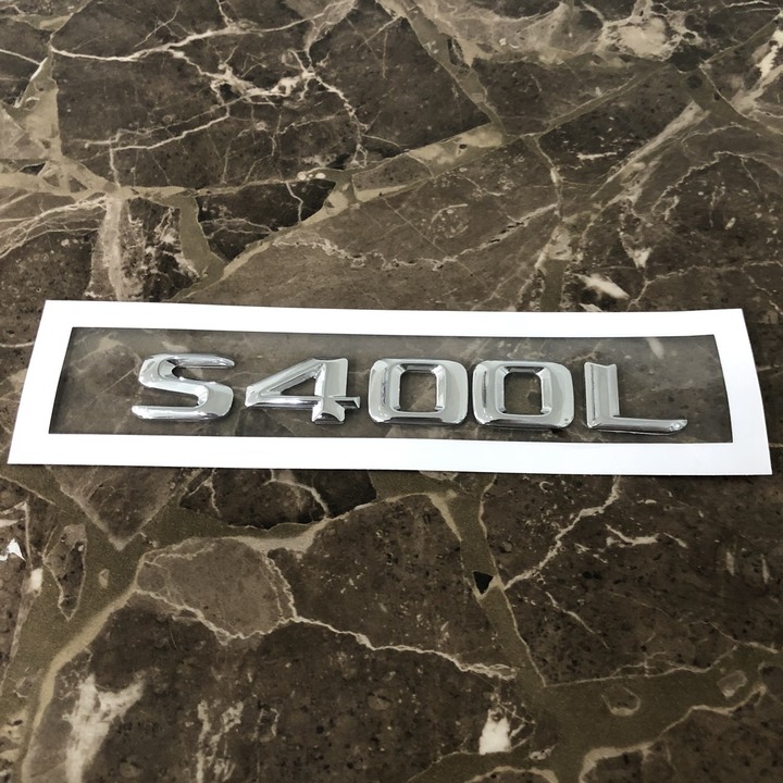 Decal tem chữ S400L dán đuôi xe ô tô - Chất liệu: Hợp kim inox - Màu sắc: Bạc