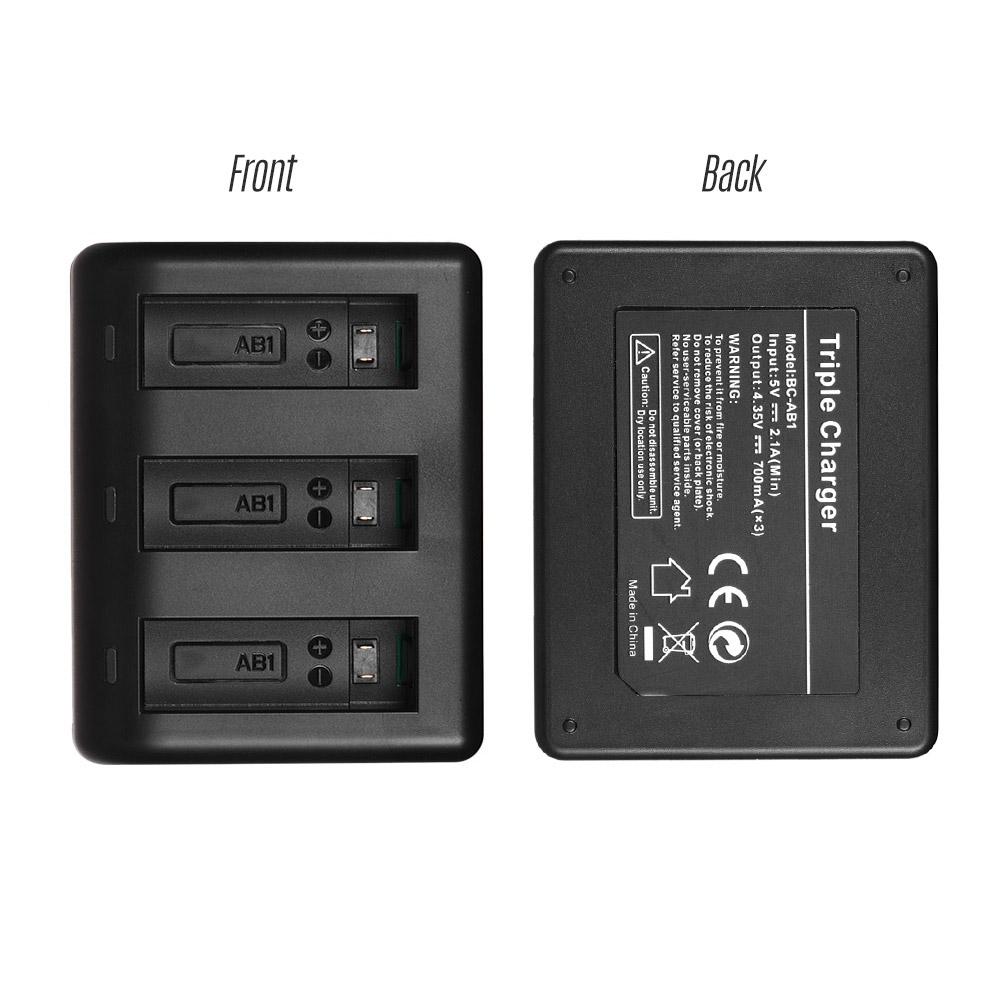 Charging Kit Triple Channel Charger with 2pcs 1300mAh Rechargeable Li-ion Batteries USB Charging Cable for DJI OSMO