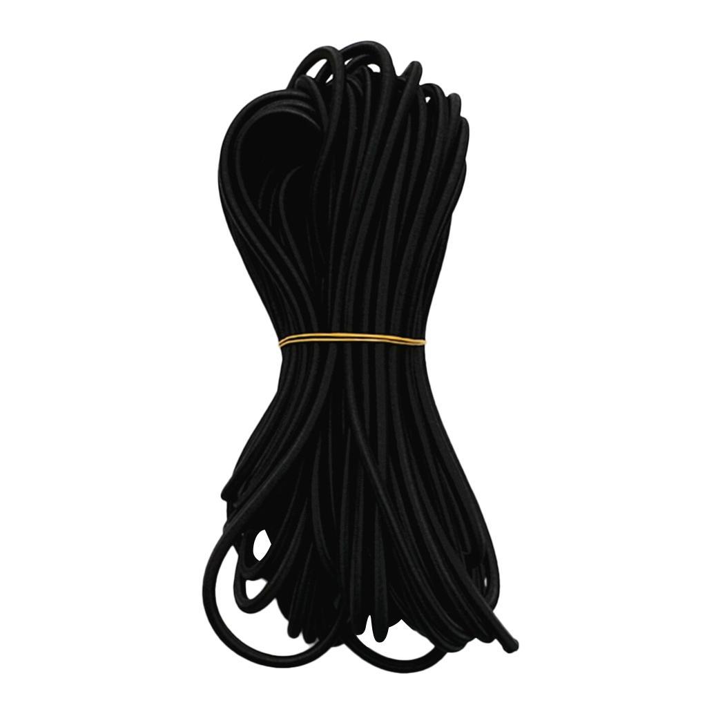 2X 5mmx2m Black Elastic Bungee Shock Cord Rope for Camping Tent Canopy Awning
