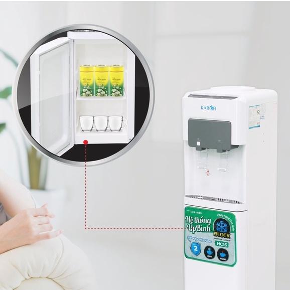 Cây nước nóng lạnh úp bình 2 vòi KAROFI HC16 - với khoang chứa đồ tiện lợi - bảo hành 36 tháng - Hàng Chính Hãng