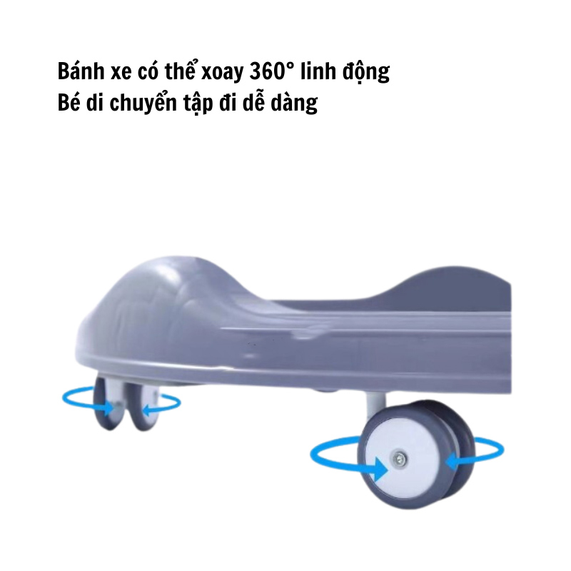 Xe Tròn Tập Đi Kiêm Xe Ăn Dặm Cho Bé Hình Chú Bò Đáng Yêu 2in1 Có Bàn Ăn Dặm, Phát Nhạc Vui Nhộn