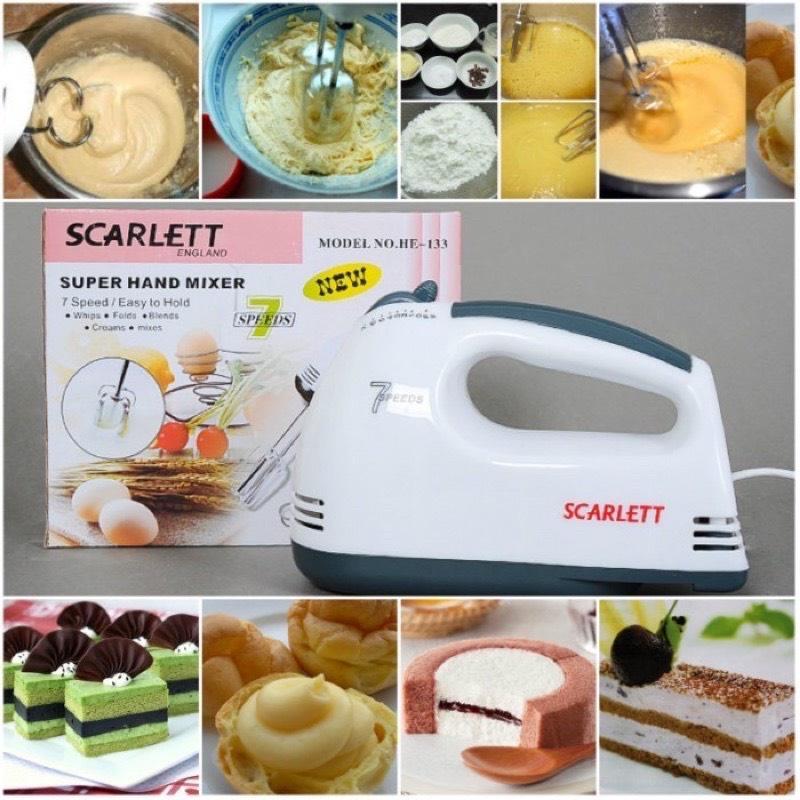 Máy Đánh Trứng Scarlett Cầm Tay 7 Tốc Độ Công Suất 180W, máy đánh trứng cao cấp