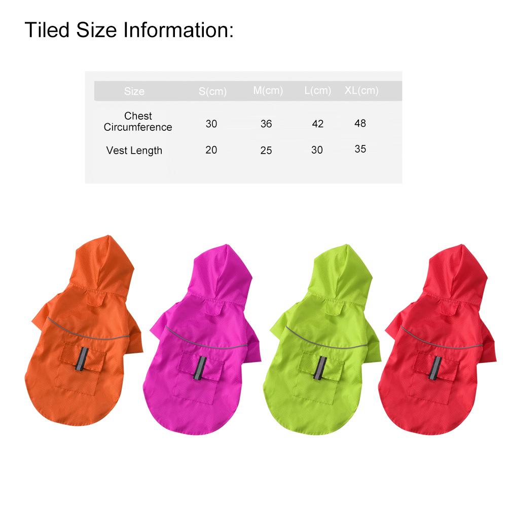 Summer Outdoor Puppy Pet Rain Coat with Reflective Stripe Waterproof Jackets Raincoat for Dogs Cats Apparel Clothes