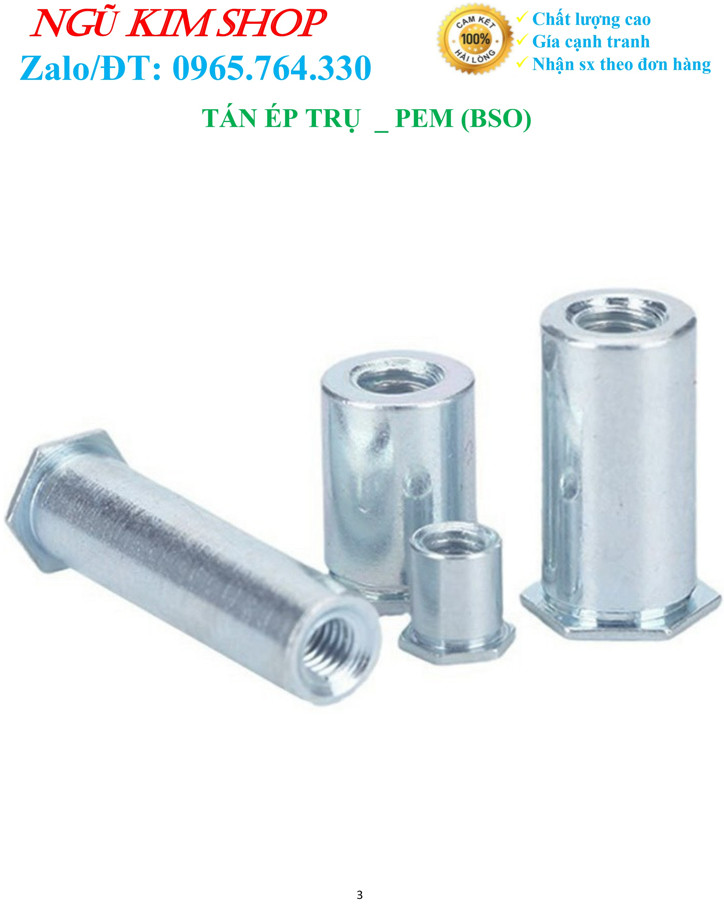 TÁN ÉP TRỤ _ PEM M3 x L