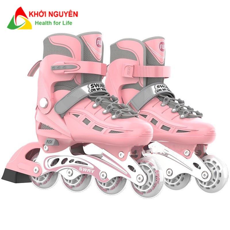 Giày patin trẻ em và thiếu niên cao cấp SWAY bánh cao su sáng led