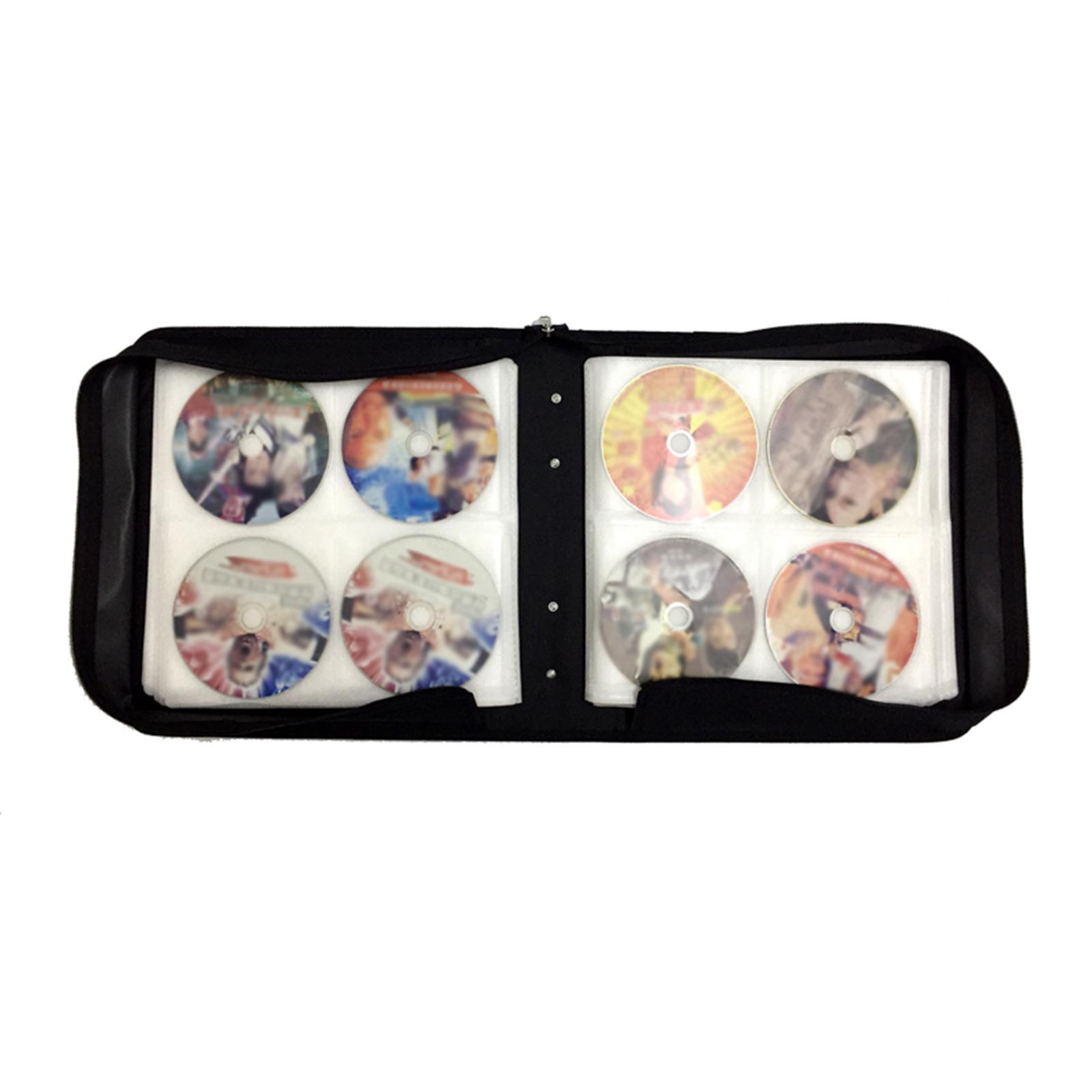 Disc CD Storage Holder CD Case Portable Zipper Case CD Storage Wallet Bag Vcd Discs Holder CD Portable Bag for Office Car Home