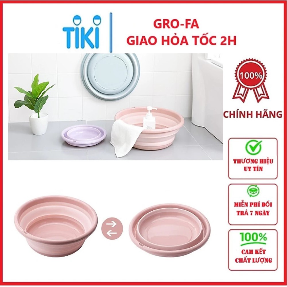 Thau nhựa gấp gọn đa năng12x35cm, giao màu ngẫu nhiên+ Tặng kèm thau gấp gọn đa năng 9x25cm - Hàng chính hãng (Giao màu ngẫu nhiên)