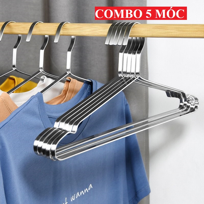 RẤT DÀY - Móc Treo Phơi Quần Áo Inox 304 Chống Trượt - combo 5 cái