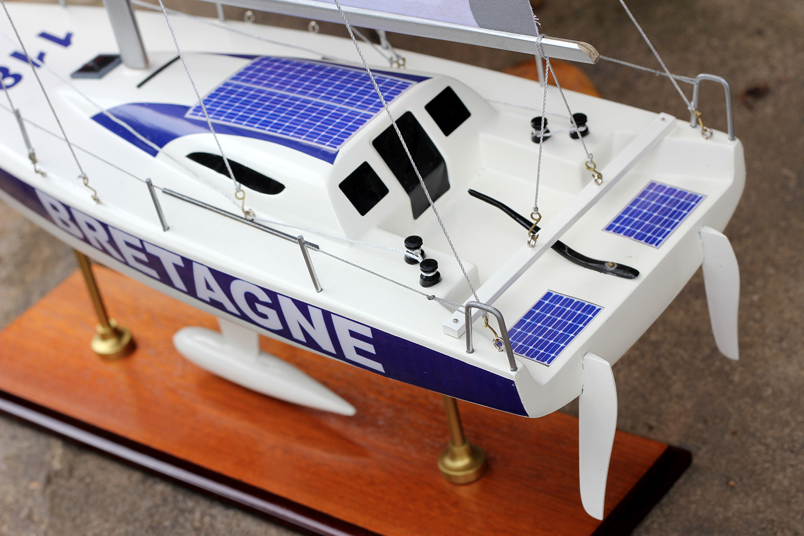 Du thuyền hiện đại Bretagne 118 dài 52cm gỗ tự nhiên, mô hình thuyền buồm gỗ trang trí nhà cửa, quà tặng tân gia khai trương