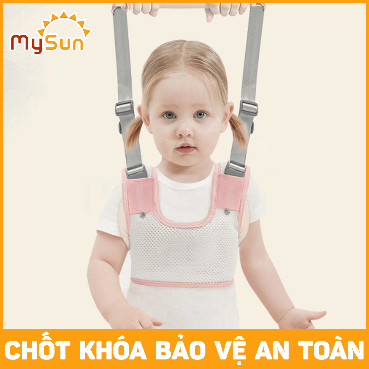Đai tập đi đứng cho bé - dụng cụ dây đai địu tập đi nhún cho bé 1 2 3 tuổi vải lưới MySun