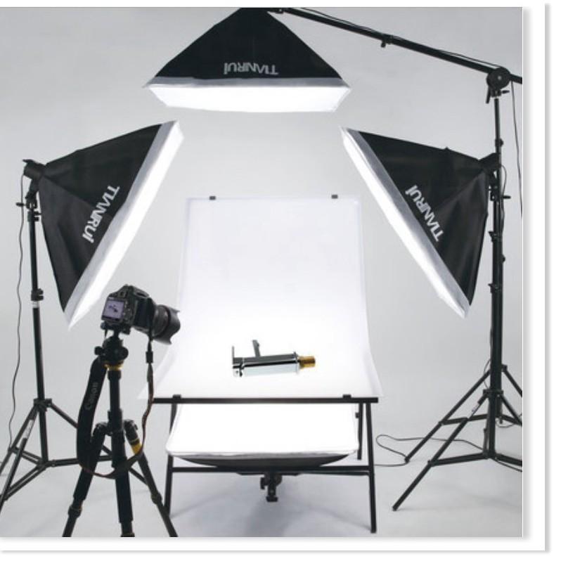 Ghế chụp sản phẩm lấy sáng StudioChair 60x100cm kèm phông nền trắng nhựa PVC